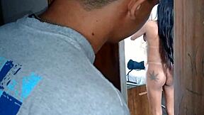 Her cousin spied on the pretty Latina roommate and blackmailed her into first-time interracial penetration.