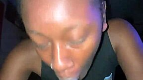 Teen neighbor gives secret blowjob leading to deepthroat creampie and cum in mouth.