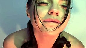 young colombian girlfriend fingers her wet juicy pussy in homemade solo masturbation until she cums