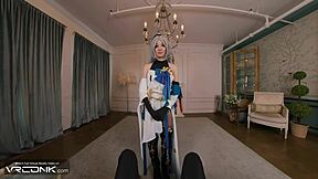 Can this vr conk skinny bronya in stockings handle getting fucked with loud moans in honkai star rail cosplay parody