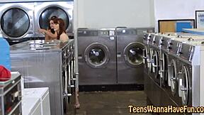 Teen gets facialized in public group party