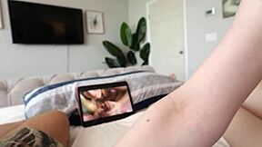 Step sis Dolly Paige teases me with porn watching until I bend her over and fuck her tight pussy hard