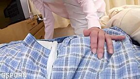 sexy japanese nurse gives amazing blowjob then fucks patient hard in hospital room