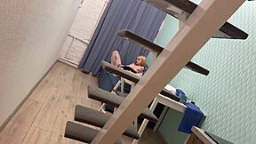 first time with this blonde chick in dorm quickie cowgirl ride