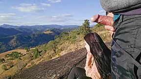 Big Cock Brazilian Brunette Rides In Outdoor Public