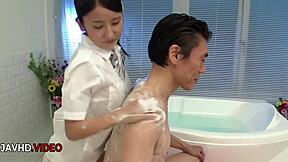 Hey Suzus sensual shaved pussy encounter builds to a hardcore creampie climax