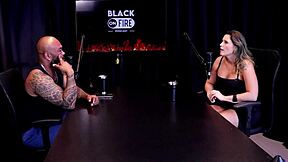 Intense dp action with brazilian blonde in sheer red