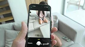 Stepbrother imagines hard sex with his stepsister and jerks off to her photo