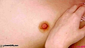 Red haired model shows off her sex body in casting on sofa!