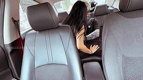 Latina with juicy ass rides hard in car for intense orgasm