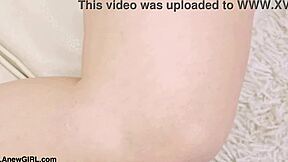 Hey check this beachy blonde babe showing off her sexy body in casting interview on sofa