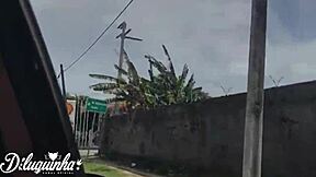 novinha masturbates in the uber ride and ends up giving her tight ass to the driver outdoors