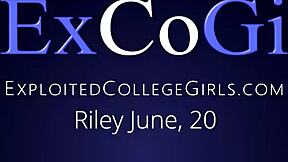 Slim tall hot Riley June fucks on camera for first time with blowjob and facial