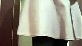 Amateur bisexual crossdresser fucks dildo on stick in stockings then sucks it clean ass to mouth