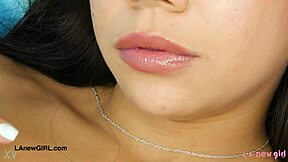 Hey, check out this cute latina model on the sofa during her casting interview. She's showing off her sexy body like a pro!