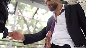 Delinquent student fucks his teacher right in the middle of the empty classroom with big cock pounding her ass. 😈🍑 She's moaning loud from the intense doggystyle session!