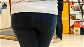 Teen ass in tight jeans captured on hidden cam in high definition