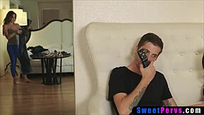 fuck me stepbro to win this remote control fight you petite brunette stepsis