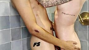 Petite Skinny Girl Plays in Shower