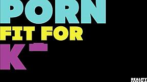 Naughty babe Romy Indy contrasts petite shaved pussy riding with deepthroat sucking of roommate's monster cock in dorm