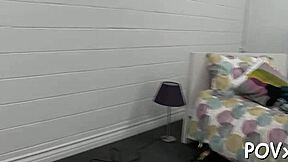 This sexy tiny teen dives into hardcore POV sucking and fucking action.