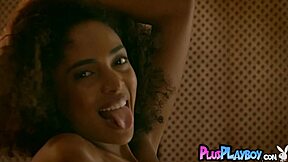 Petite Curly Black Milf Bruna Rocha Strips Naked, Spreads Legs, and Reveals Pussy - Is She Teasing or Ready?