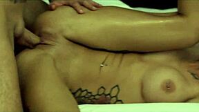 How does this hot blonde tattooed milf handle deepthroat biting and deep penetration with inked damon? She takes his big cock in domination, fishnets, and creampie finish.