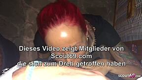 Deutsche party schlampe, lass dich von fremden typen im laden lecken!