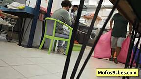 sexy horny brunette teen slut, you wanna suck this fat dick in the public laundromat and get fucked hard? - nikki mars jason legend