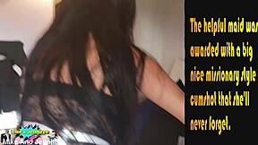 Hot latina maid in lingerie teasing during pov casting interview with fetish elements