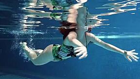 diana rius shows off her juicy tits and shaved body while groping underwater in bikini 😏