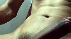 I was alone at home after collage, got so horny, jerked off my huge cock until massive cumshot exploded everywhere