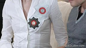 I Feel So Horny As Blonde Babe Freja Takes Study Break For Hardcore Blowjob And Shaved Pussy Fuck