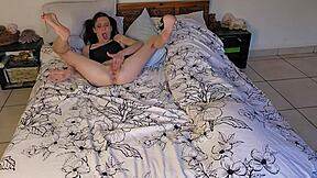 Sexy petite 18+ milf masturbating silently with panties in solo roleplay scene