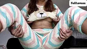 Stepdad Fingers and Gropes 18+ Teen's Small Tits and Pussy in Homemade Close-Up