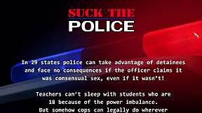 Hey, this cop blackmails me into deepthroat blowjob and doggystyle fucking with gaping! 😱