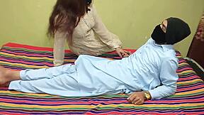 Why does this Indian desi bhabhi let her servant quench her big ass desires with huge cock in homemade massage?