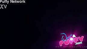 brunette teen with long hair starts slow sensual play, using dildo for close up masturbation on her wet puffy pussy.