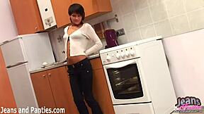 Emo Tomboy Teen 18+ Strips Off Skinny Jeans and Panties in Tight Nude Undressing Scene