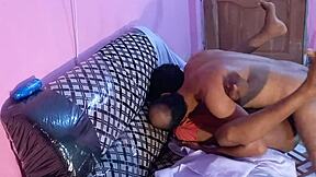 Awesome threesome action with two guys Hanif PK and Manik plus redhead Popy swapping cum after big cock riding and doggystyle fucking.