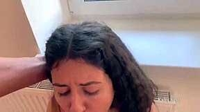 rough blowjob on big cock for cute babe with perfect body