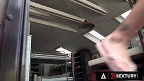 Horny Lesbians Lick and Fuck Wet Pussies with Toys in Outdoor Action