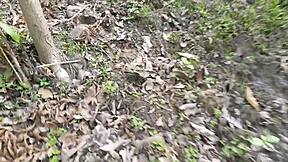 dirty old man fucks busty stepdaughter in jungle with big tits and wet pussy