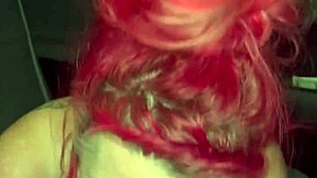 Whoa! Redhead Streetwalker Strips Naked for Deepthroat Blowjob and Cum in Mouth in Truck Backseat!