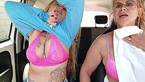 brazilian milf gives car ride to pretty young niece. it ends with fingering her wet pussy.