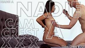 Cam Crest cums on Nadie's sweet juicy ass for free.