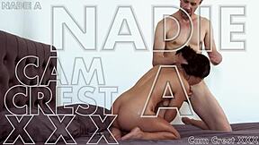 Cam Crest cums on Nadie's sweet juicy ass for free.