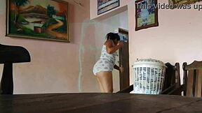 morena latina with big ass feels excited seducing her stepdad in homemade fun