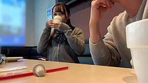 rina 18 lightweight music club teen rides in cowgirl for creampie