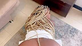 Hermanastra lost the bet so we fuck with big ass latina teen riding big black cock to creampie in missionary.